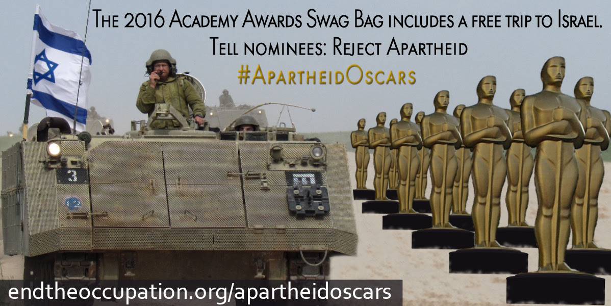 Oscar nominees:  ‘Give your Israeli swag bag to a Palestinian refugee!’