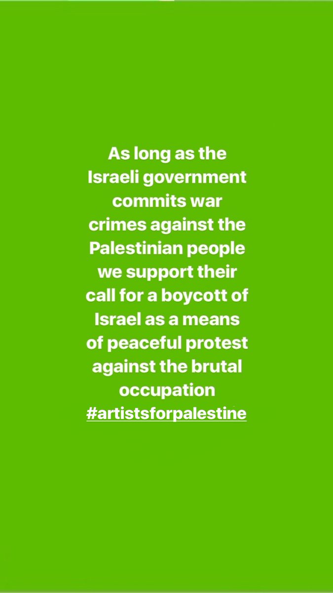 Artists join the boycott of Israel en masse